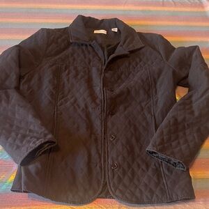 Black suede lightweight Quilted Jacket